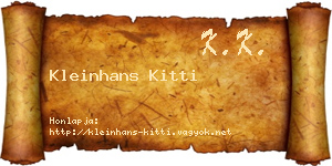 Kleinhans Kitti névjegykártya